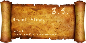 Brandl Vince névjegykártya